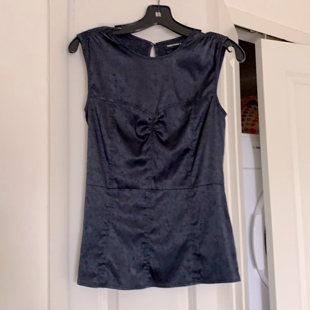 Something Navy blue silk top